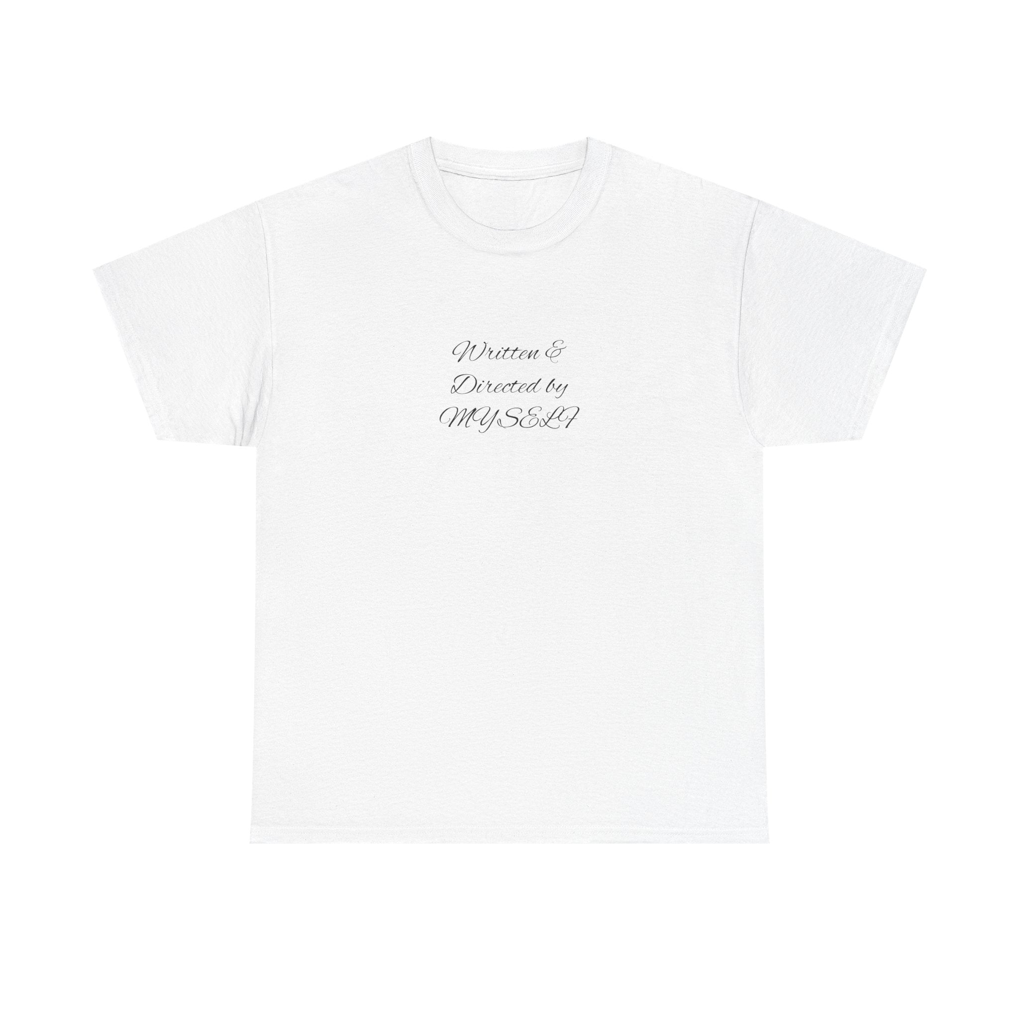 White Script Tee — "Whatever is Dressed On, MUSCLE" Minimalist Cotton T-Shirt