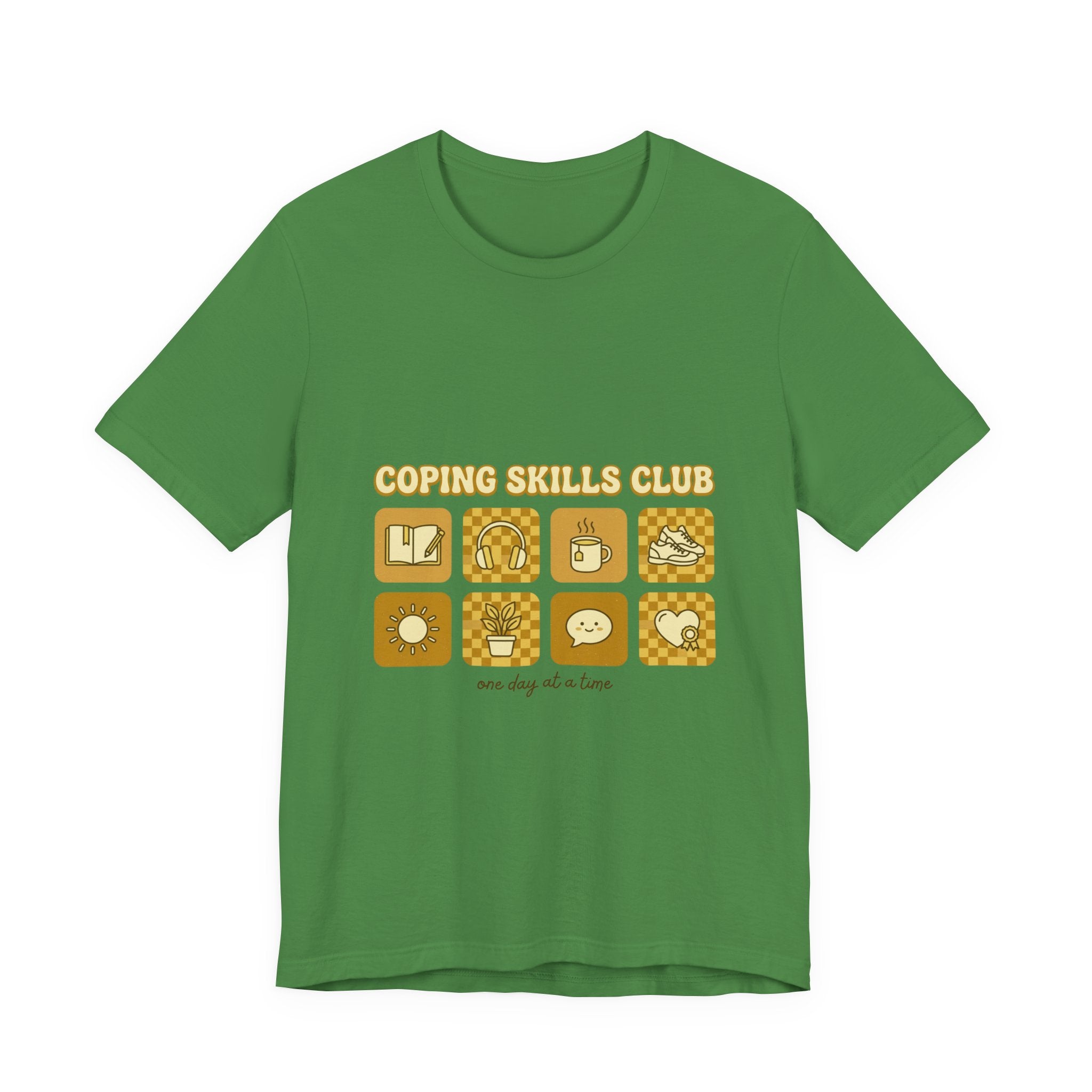 Coping Skills Club Tee | Mental Health Awareness, Retro Green Ribbon