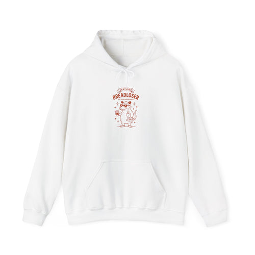 PRIMARY BREADLOSER hoodie | burnout humor doodle, awkward all-caps