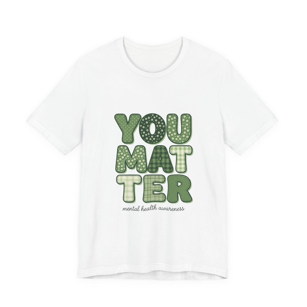 Urbania You Matter T-Shirt – Mental Health Awareness, Green Ribbon, Retro Typography