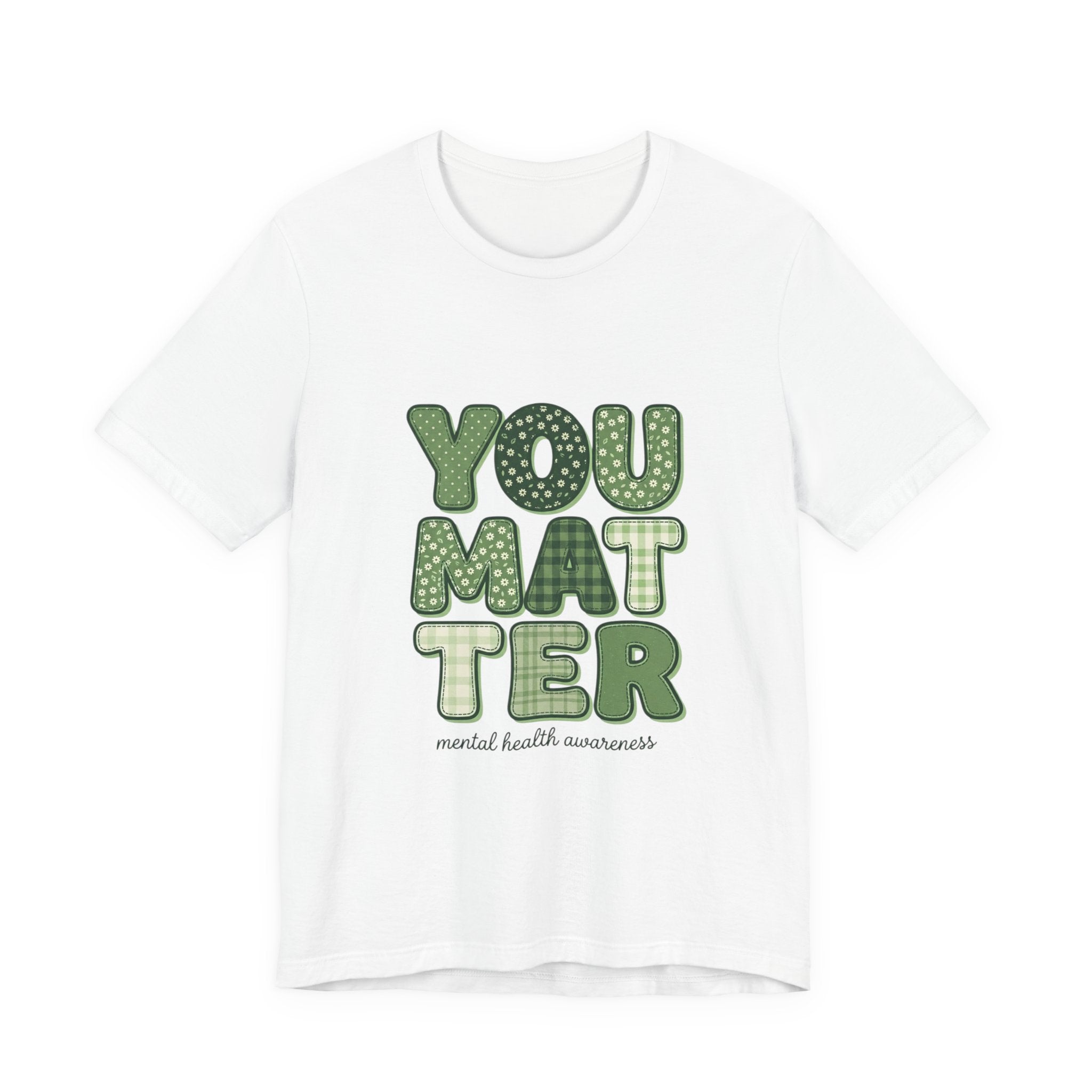You Matter Tee | Mental Health Awareness, Green Ribbon, Retro Typography