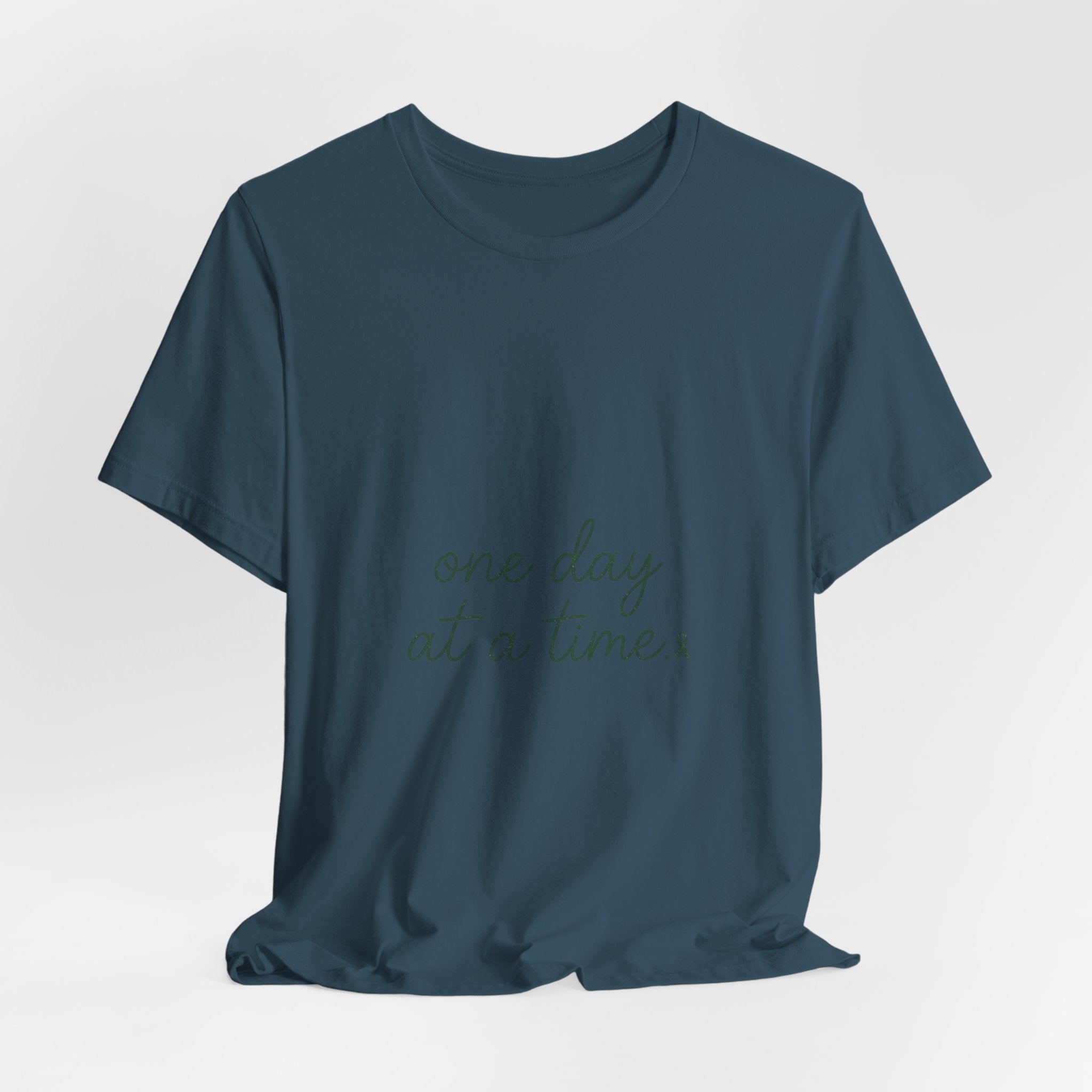 Mental Health Awareness T-Shirt – One Day At A Time, Wear Green Ribbon, Unisex Graphic Tee