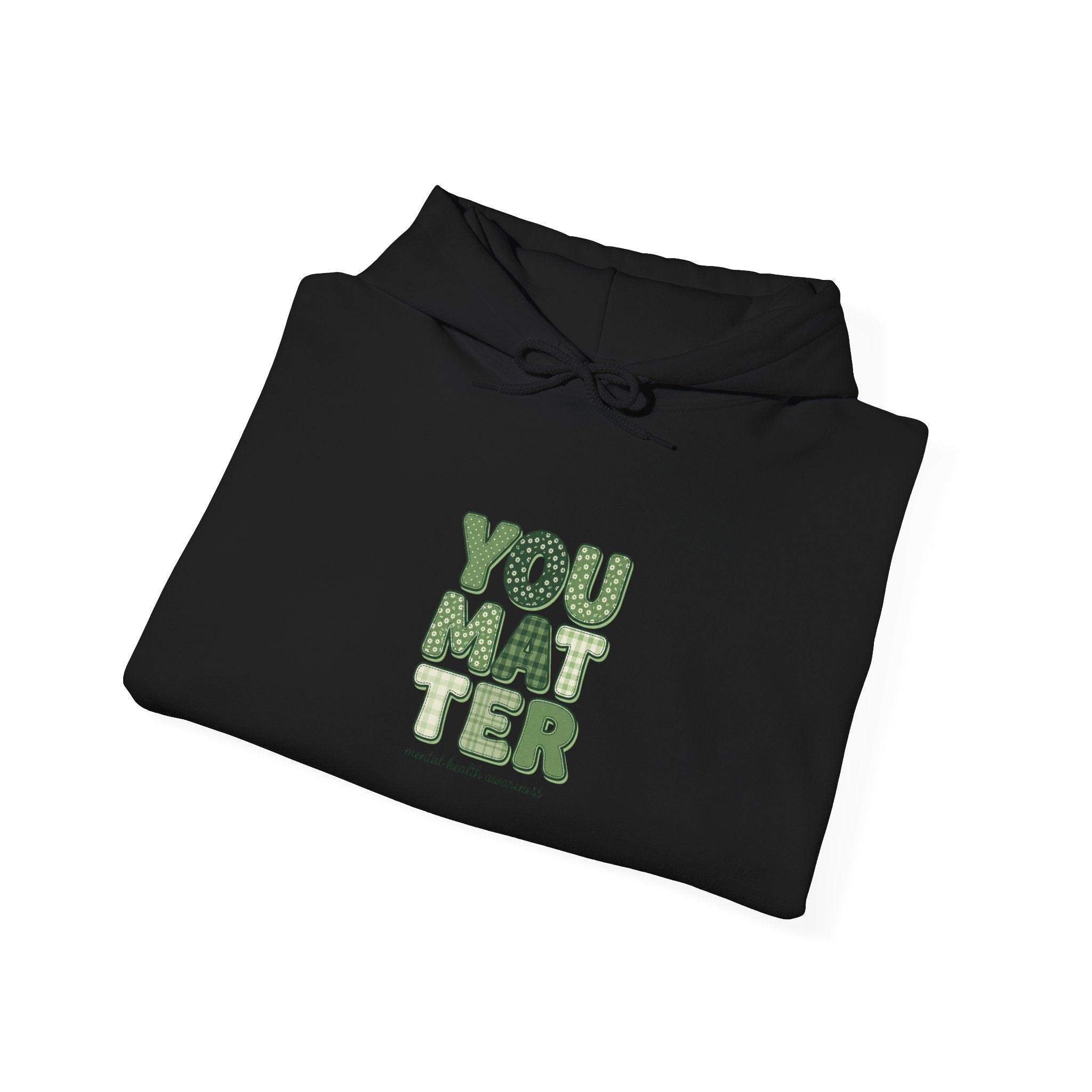 You Matter Hoodie | Mental Health Awareness, Green Ribbon, Retro Typography