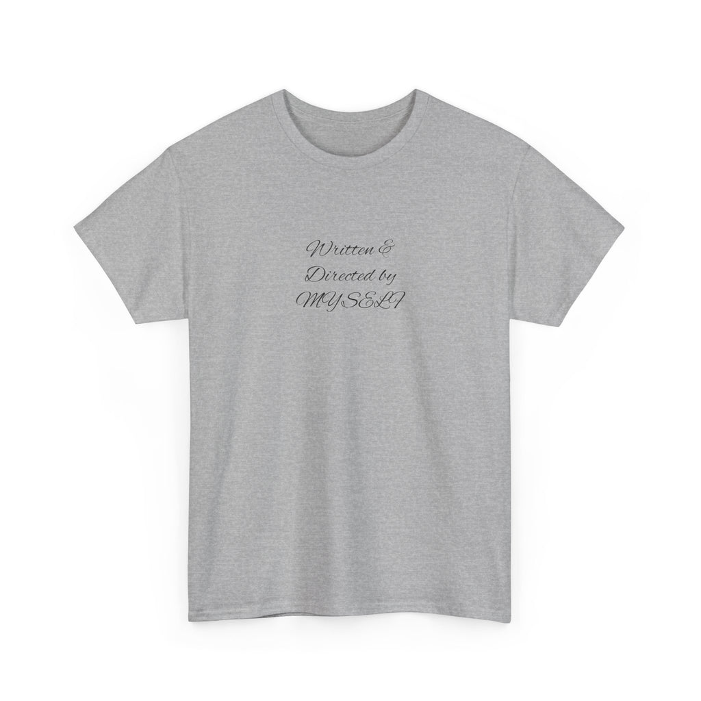 White Script Tee — "Whatever is Dressed On, MUSCLE" Minimalist Cotton T-Shirt