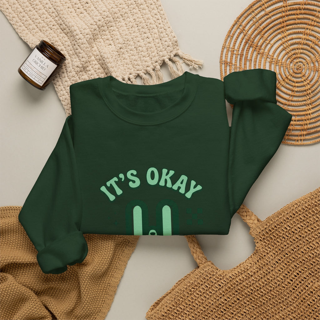 It’s Okay To Pause Sweatshirt | Mental Health Awareness, Green Ribbon
