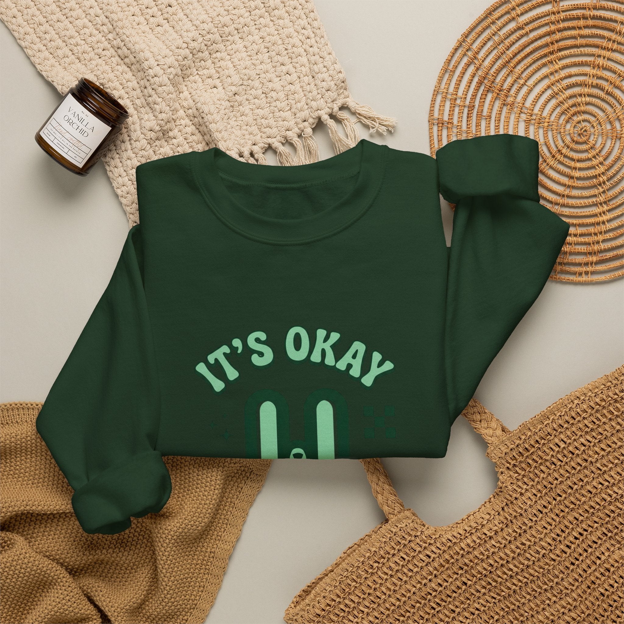 It’s Okay To Pause Sweatshirt | Mental Health Awareness, Green Ribbon