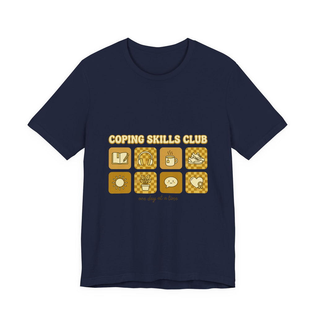 Urbania Coping Skills Club T-Shirt – Mental Health Awareness, Retro Green Ribbon Graphic