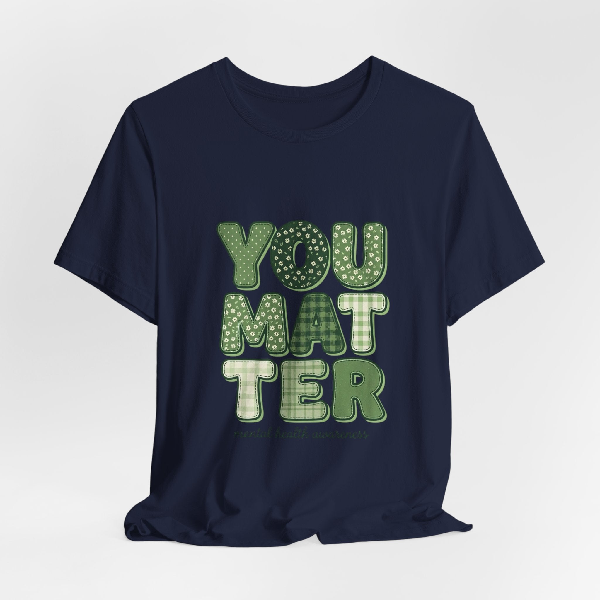 You Matter Tee | Mental Health Awareness, Green Ribbon, Retro Typography