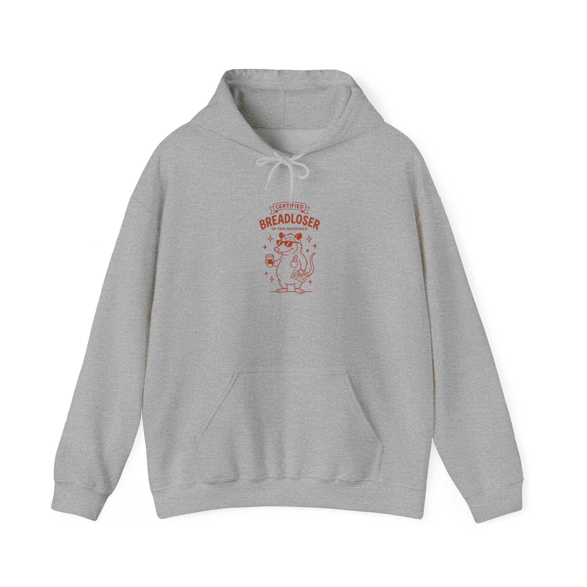 PRIMARY BREADLOSER hoodie | burnout humor doodle, awkward all-caps