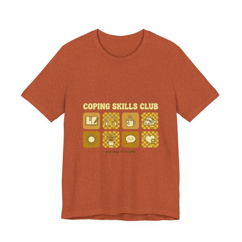 Coping Skills Club Tee | Mental Health Awareness, Retro Green Ribbon