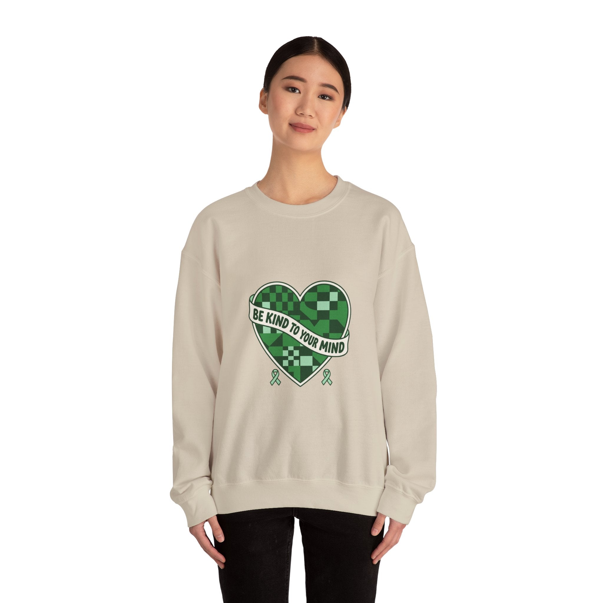 Be Kind to Your Mind Sweatshirt | Mental Health Awareness, Green Ribbon