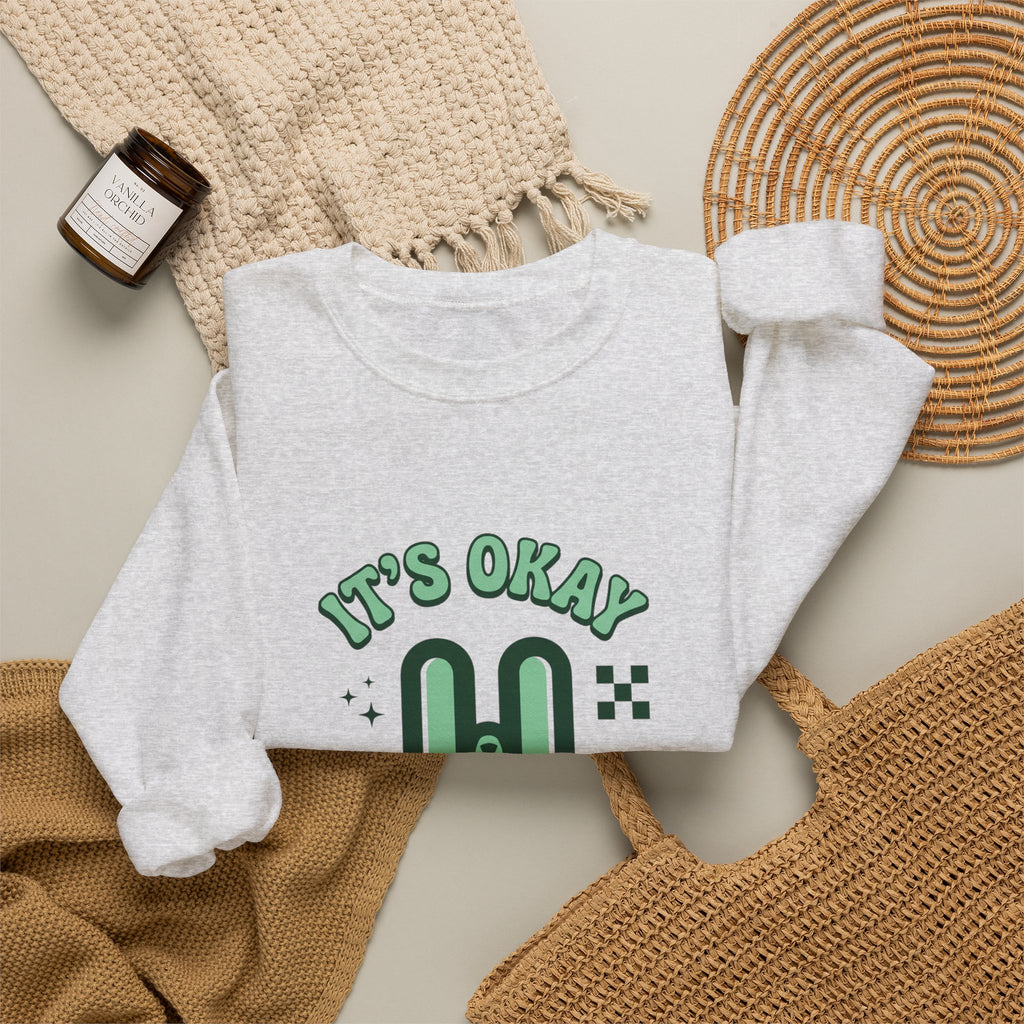 It’s Okay To Pause Sweatshirt | Mental Health Awareness, Green Ribbon
