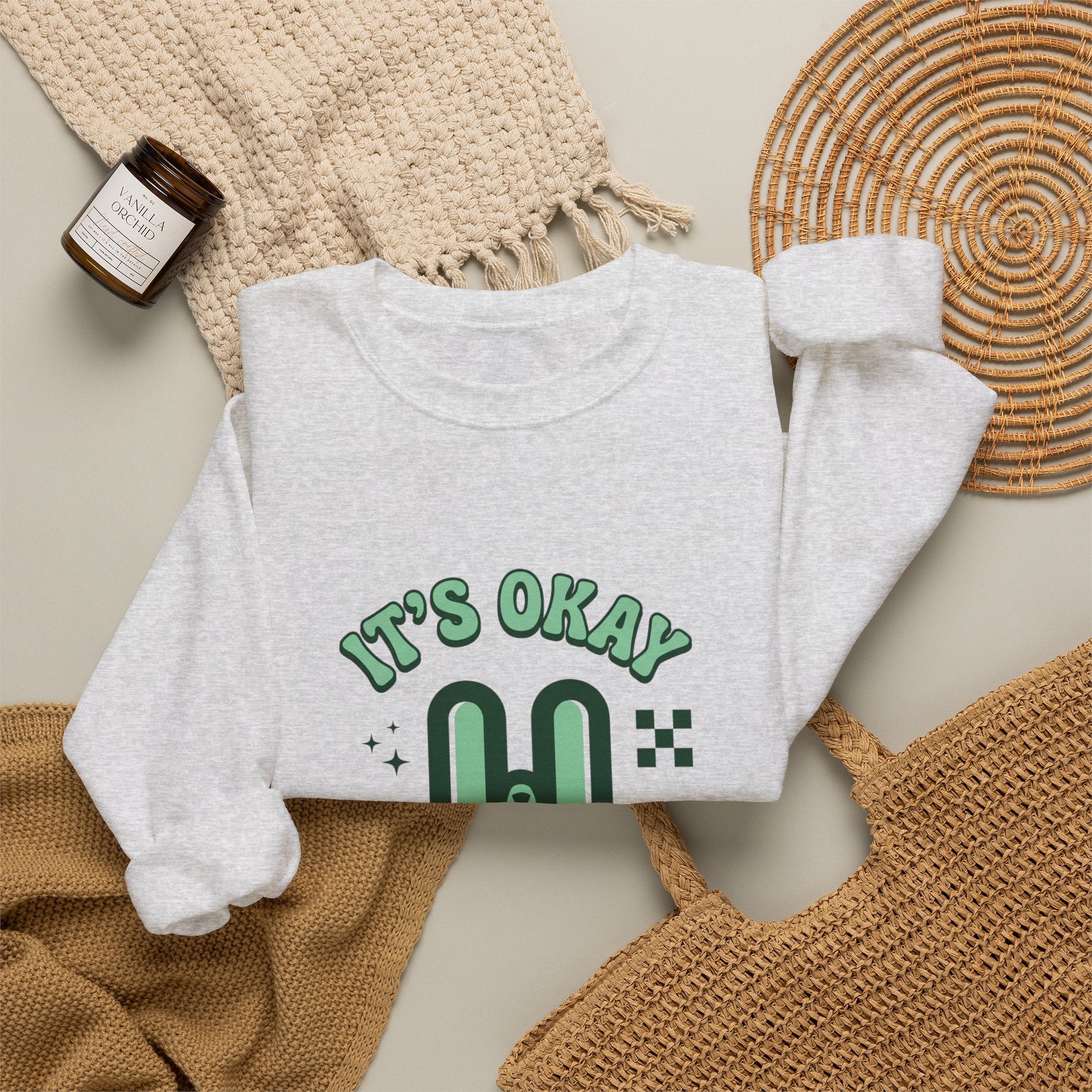 It’s Okay To Pause Sweatshirt | Mental Health Awareness, Green Ribbon