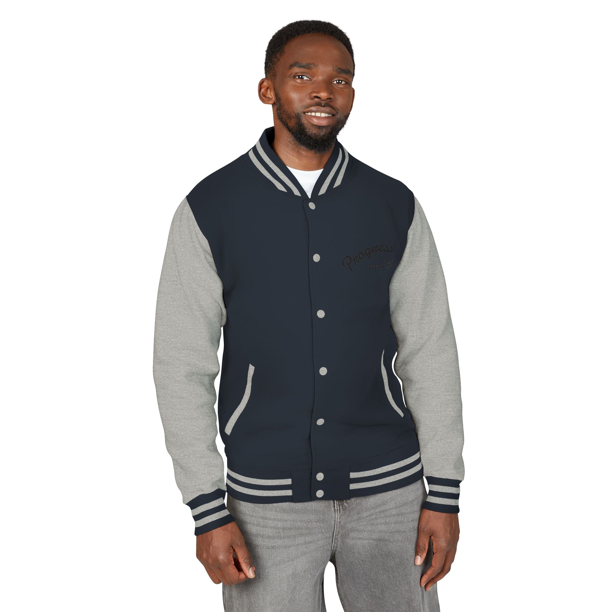 Letterman Jacket – Minimalist Black & White Varsity Bomber