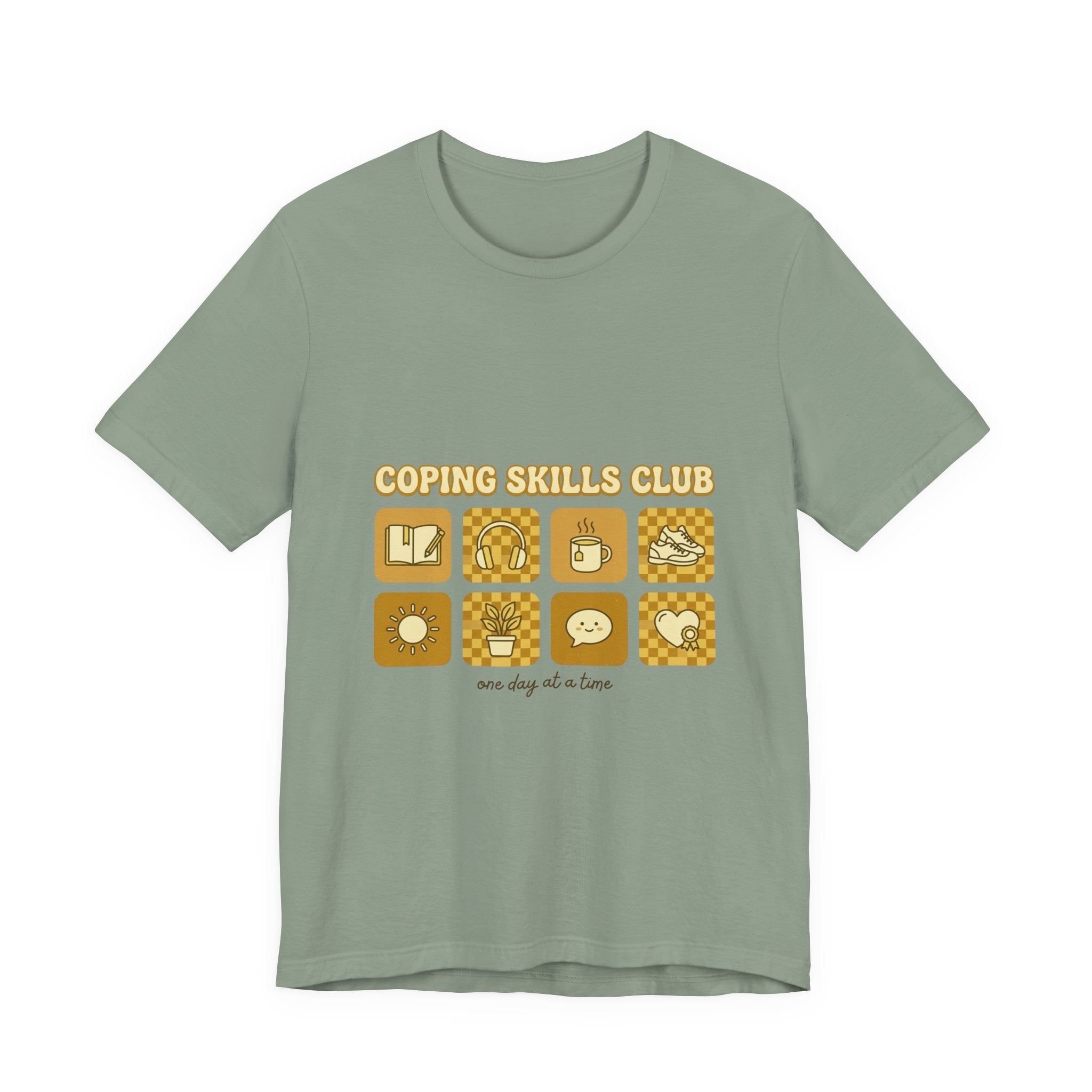 Coping Skills Club Tee | Mental Health Awareness, Retro Green Ribbon