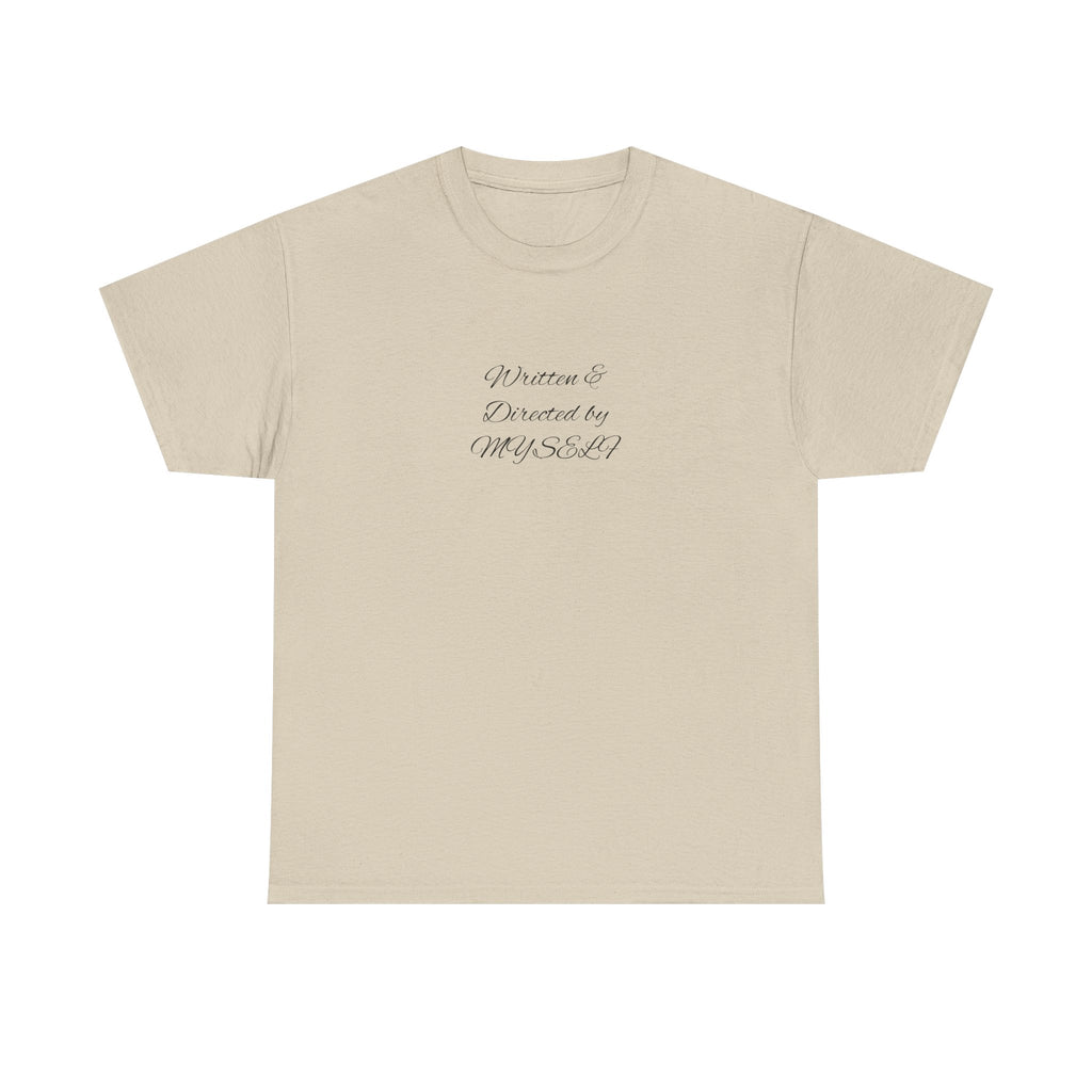White Script Tee — "Whatever is Dressed On, MUSCLE" Minimalist Cotton T-Shirt