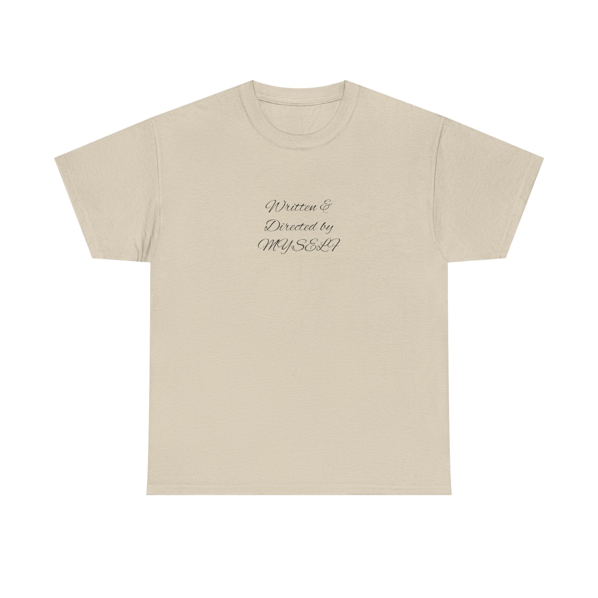 White Script Tee — "Whatever is Dressed On, MUSCLE" Minimalist Cotton T-Shirt