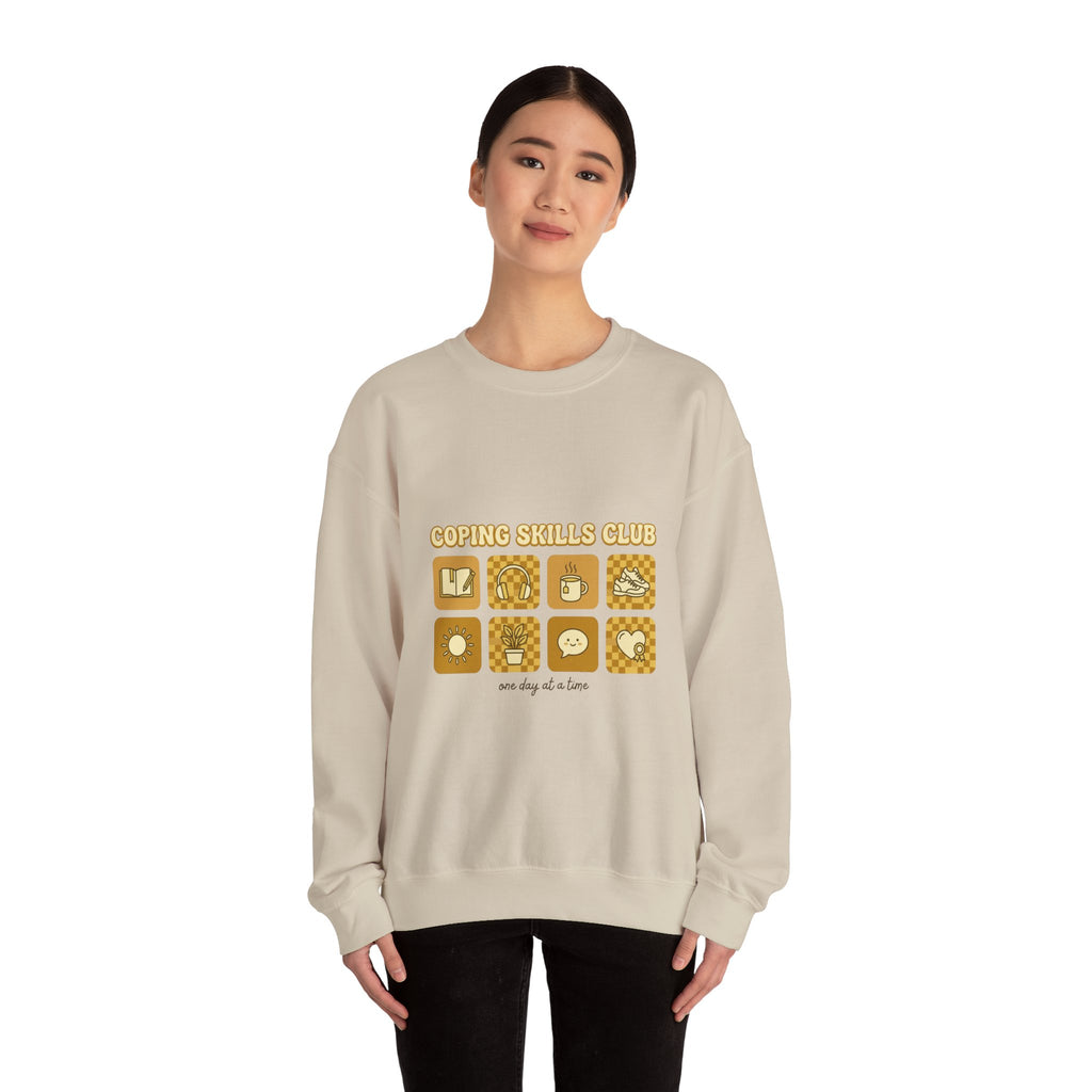 Coping Skills Club Sweatshirt | Mental Health Awareness, Green Ribbon