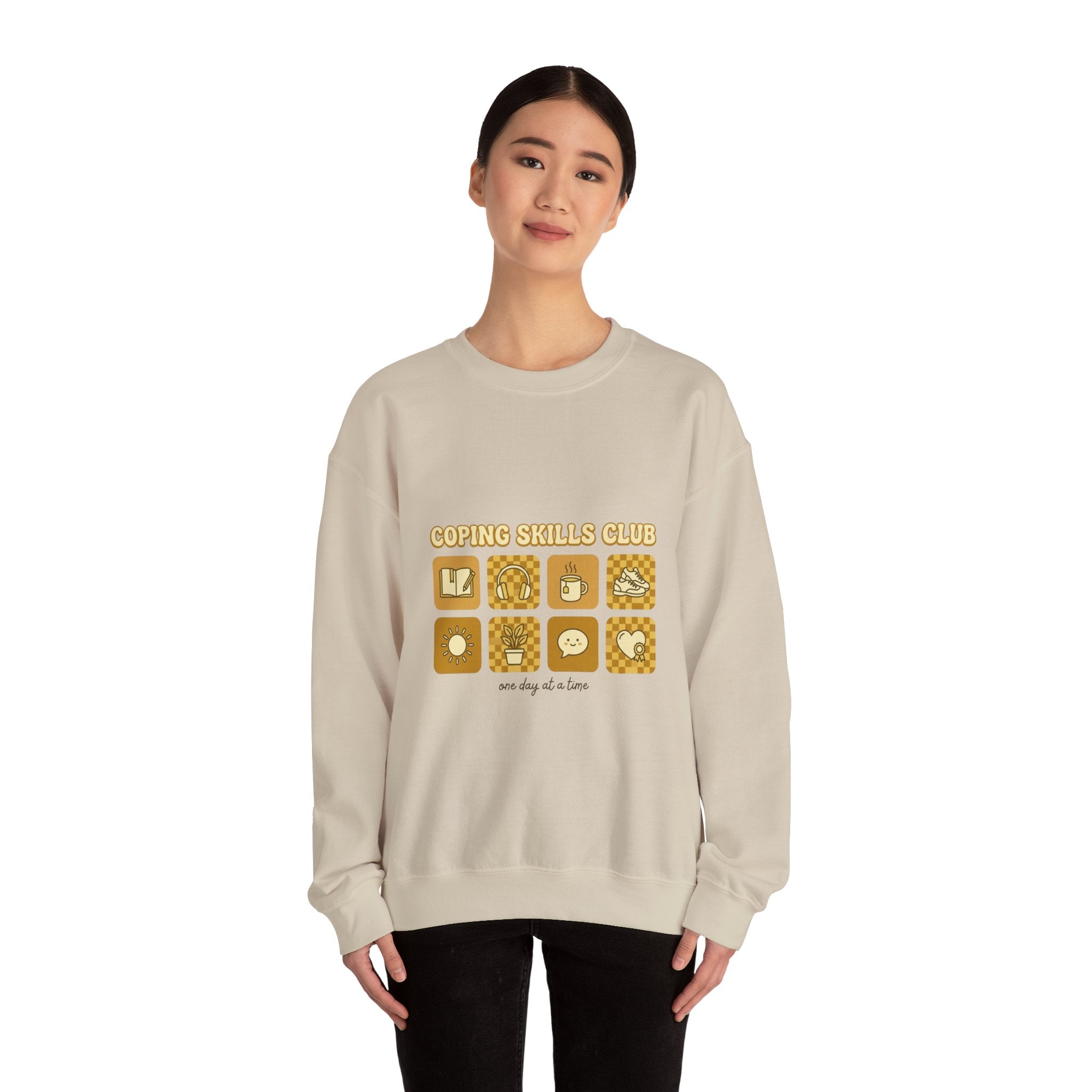 Coping Skills Club Sweatshirt | Mental Health Awareness, Green Ribbon