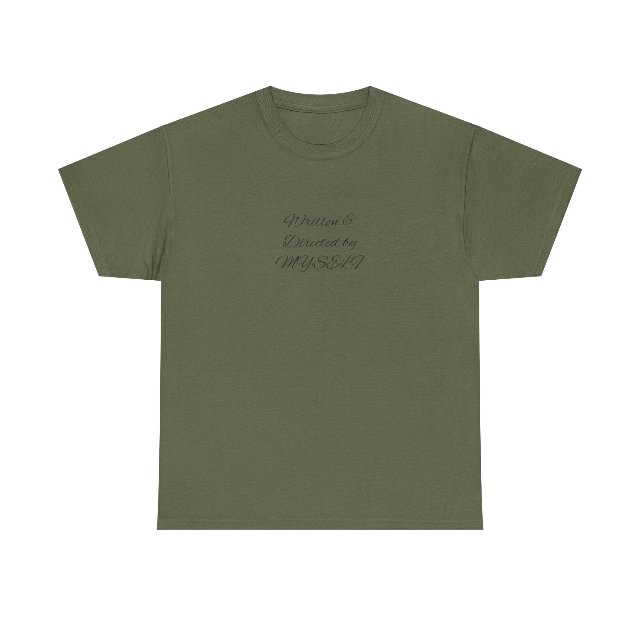 White Script Tee — "Whatever is Dressed On, MUSCLE" Minimalist Cotton T-Shirt