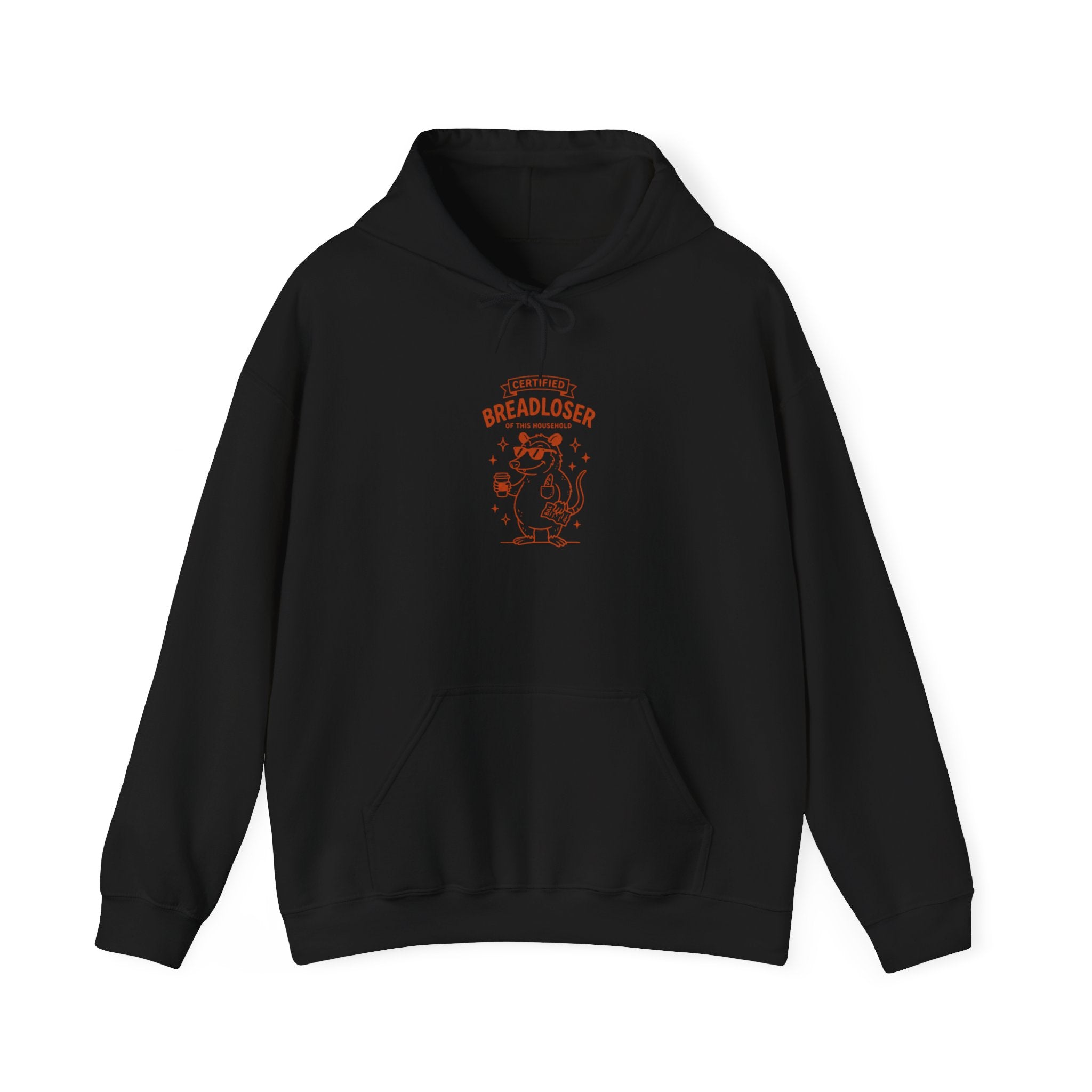 PRIMARY BREADLOSER hoodie | burnout humor doodle, awkward all-caps