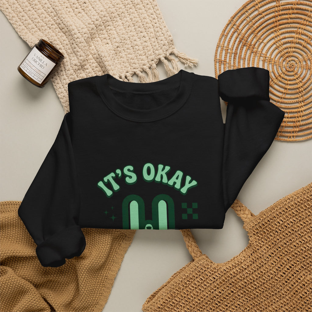 It’s Okay To Pause Sweatshirt | Mental Health Awareness, Green Ribbon