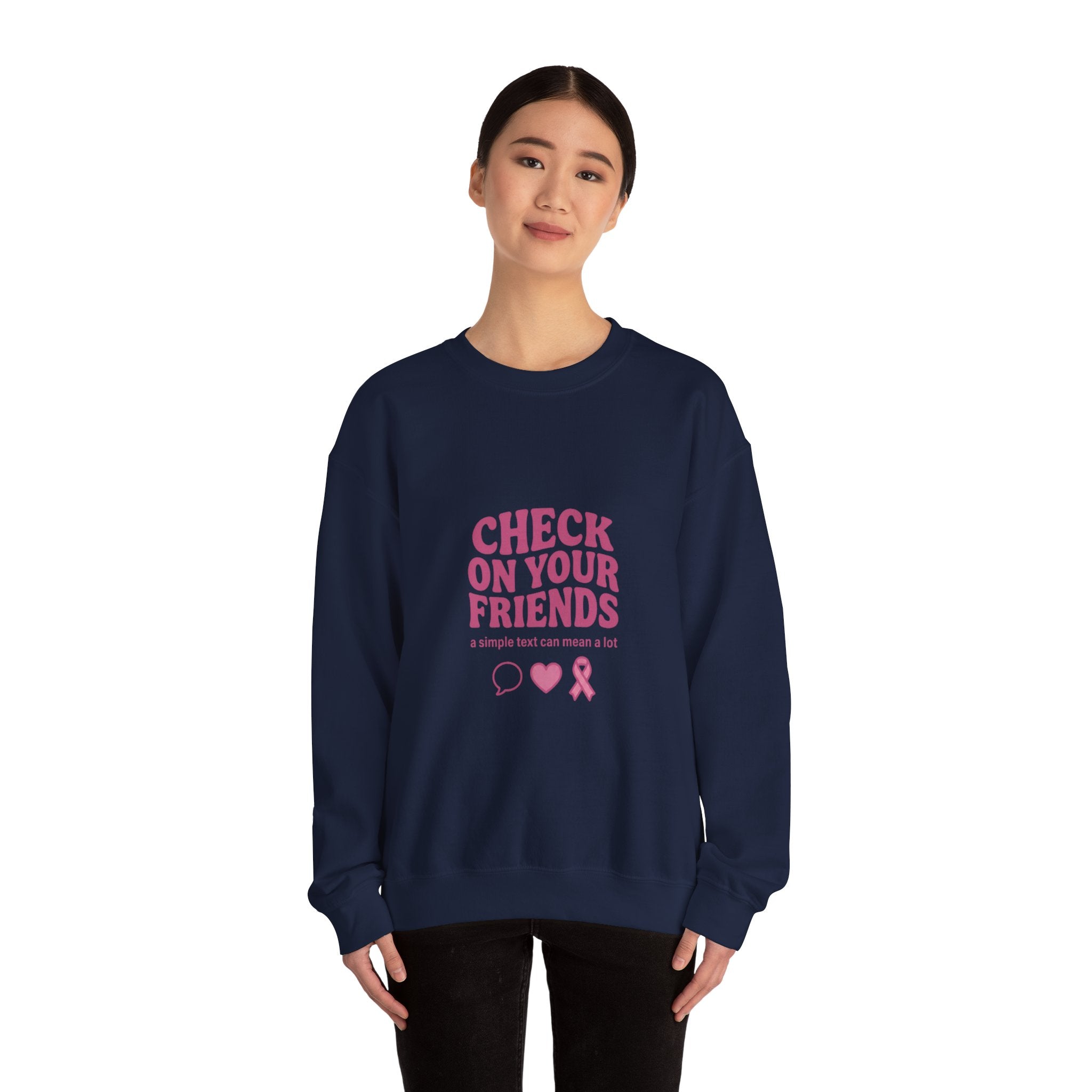 Check On Your Friends Sweatshirt | Mental Health Awareness, Green Ribbon