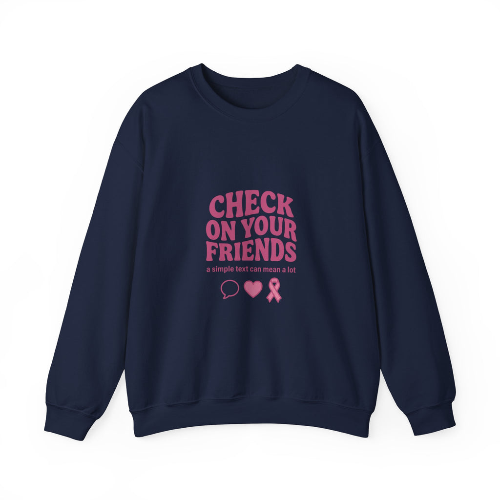 Check On Your Friends Sweatshirt | Mental Health Awareness, Green Ribbon