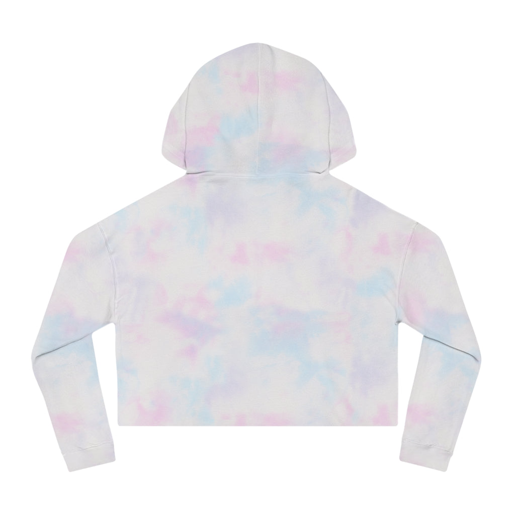 Urbania QR Code Graphic Cropped Hoodie — Techy Geometric Womens Hooded Sweatshirt