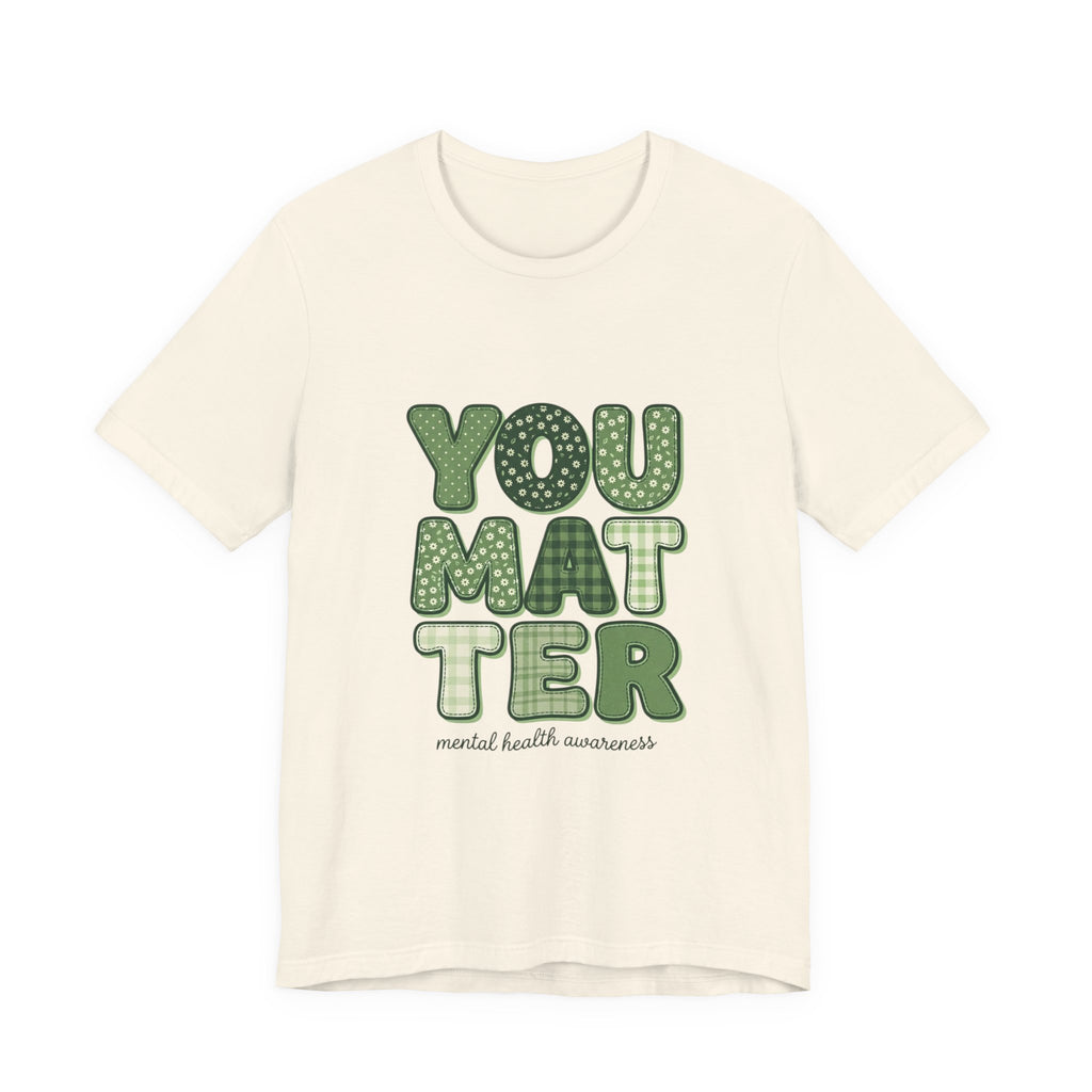 Urbania You Matter T-Shirt – Mental Health Awareness, Green Ribbon, Retro Typography