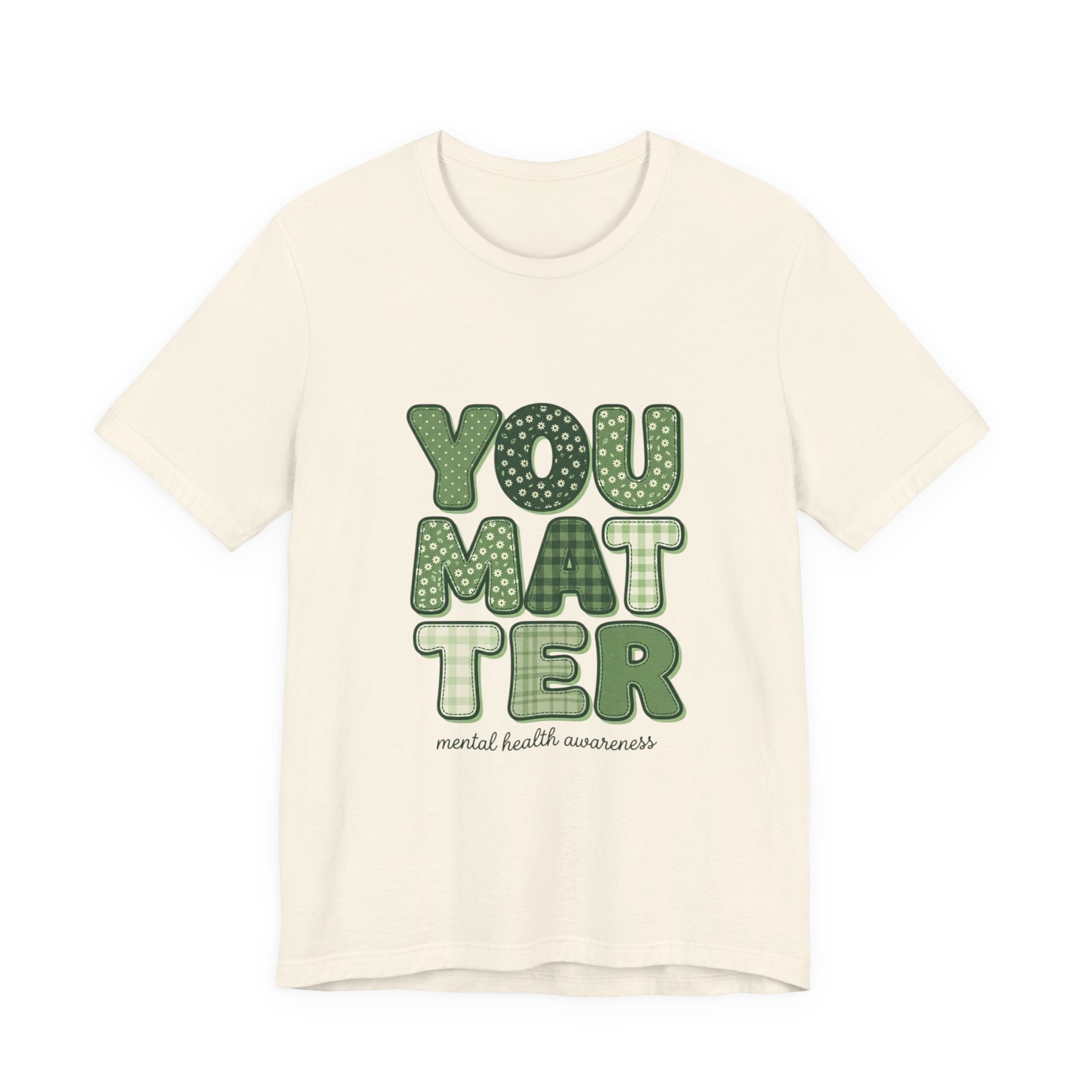 You Matter Tee | Mental Health Awareness, Green Ribbon, Retro Typography