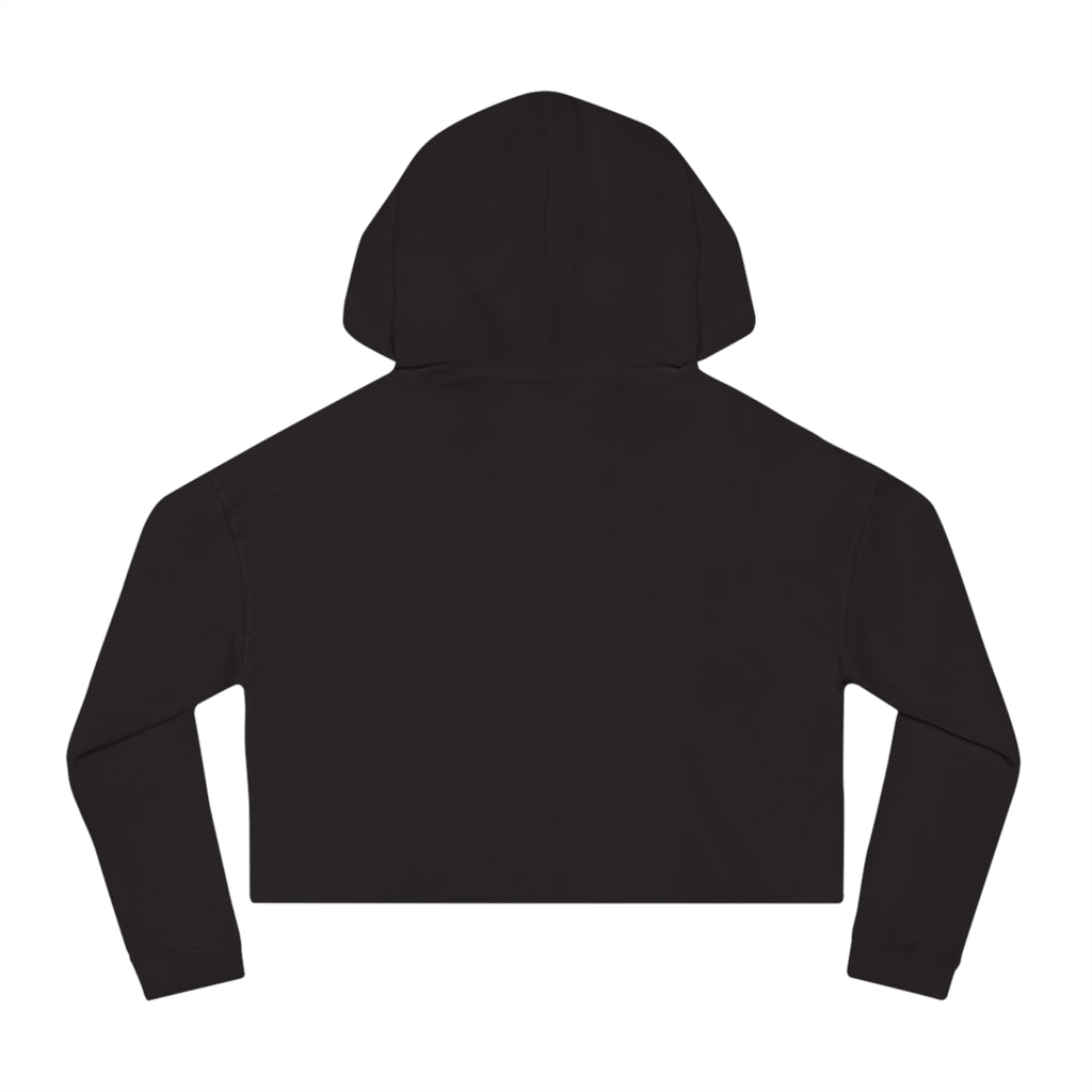 Urbania QR Code Graphic Cropped Hoodie — Techy Geometric Womens Hooded Sweatshirt