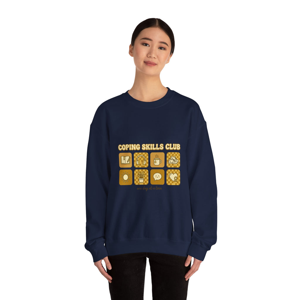 Coping Skills Club Sweatshirt | Mental Health Awareness, Green Ribbon
