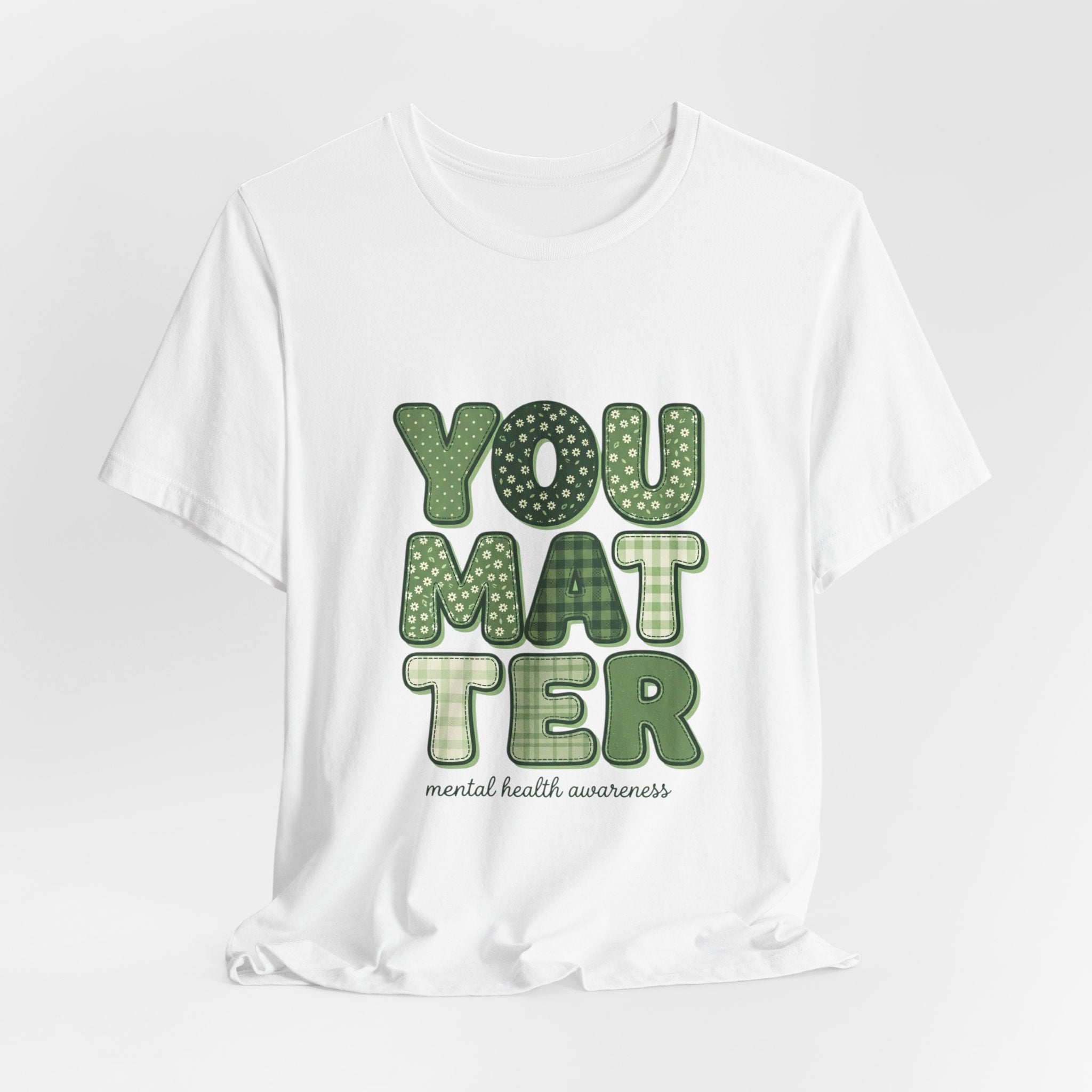 You Matter Tee | Mental Health Awareness, Green Ribbon, Retro Typography