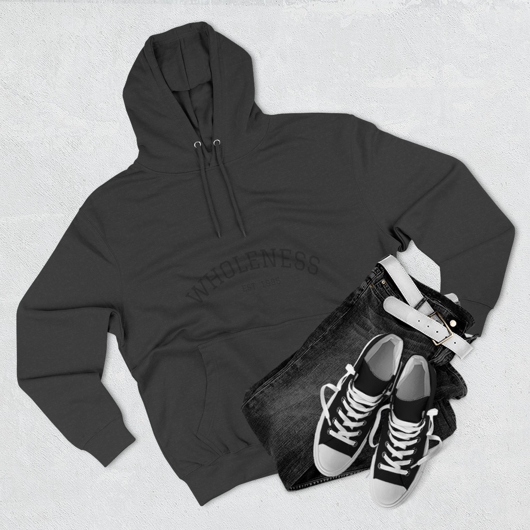 Wholeness Pullover Hoodie – Minimal Arch Logo Fleece Hoodie
