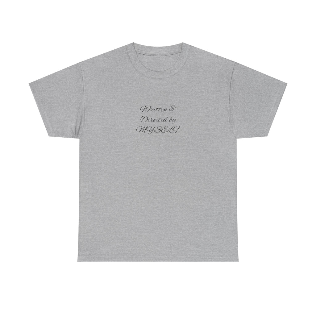 White Script Tee — "Whatever is Dressed On, MUSCLE" Minimalist Cotton T-Shirt