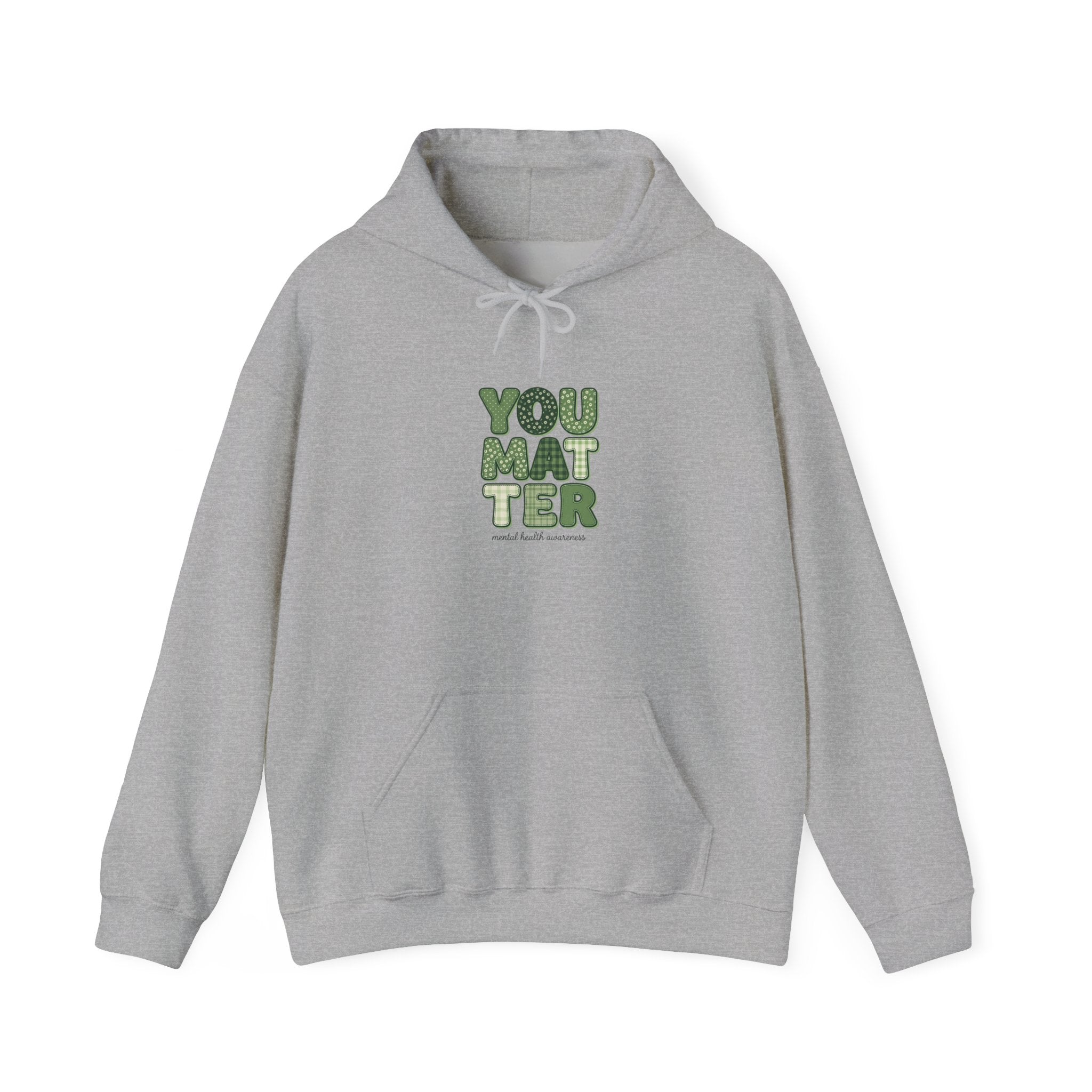 You Matter Hoodie | Mental Health Awareness, Green Ribbon, Retro Typography