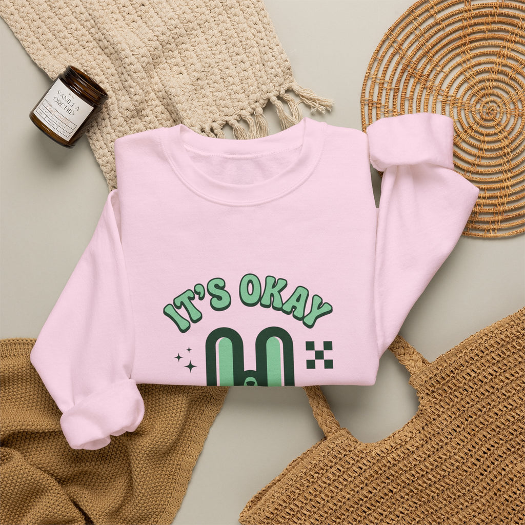 It’s Okay To Pause Sweatshirt | Mental Health Awareness, Green Ribbon