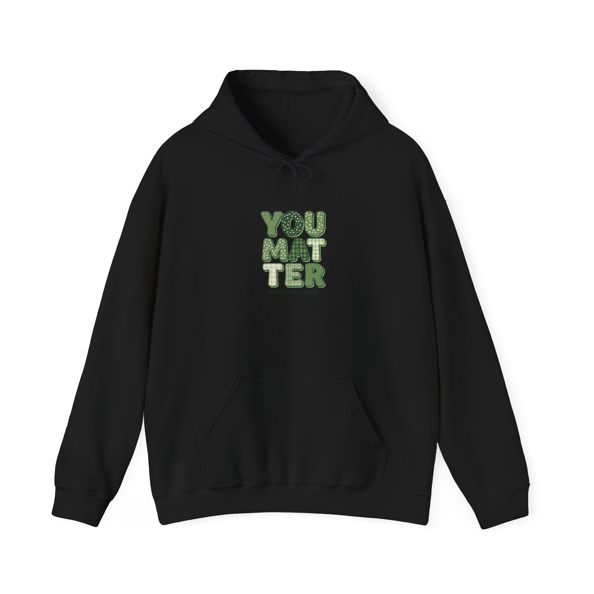 You Matter Hoodie | Mental Health Awareness, Green Ribbon, Retro Typography