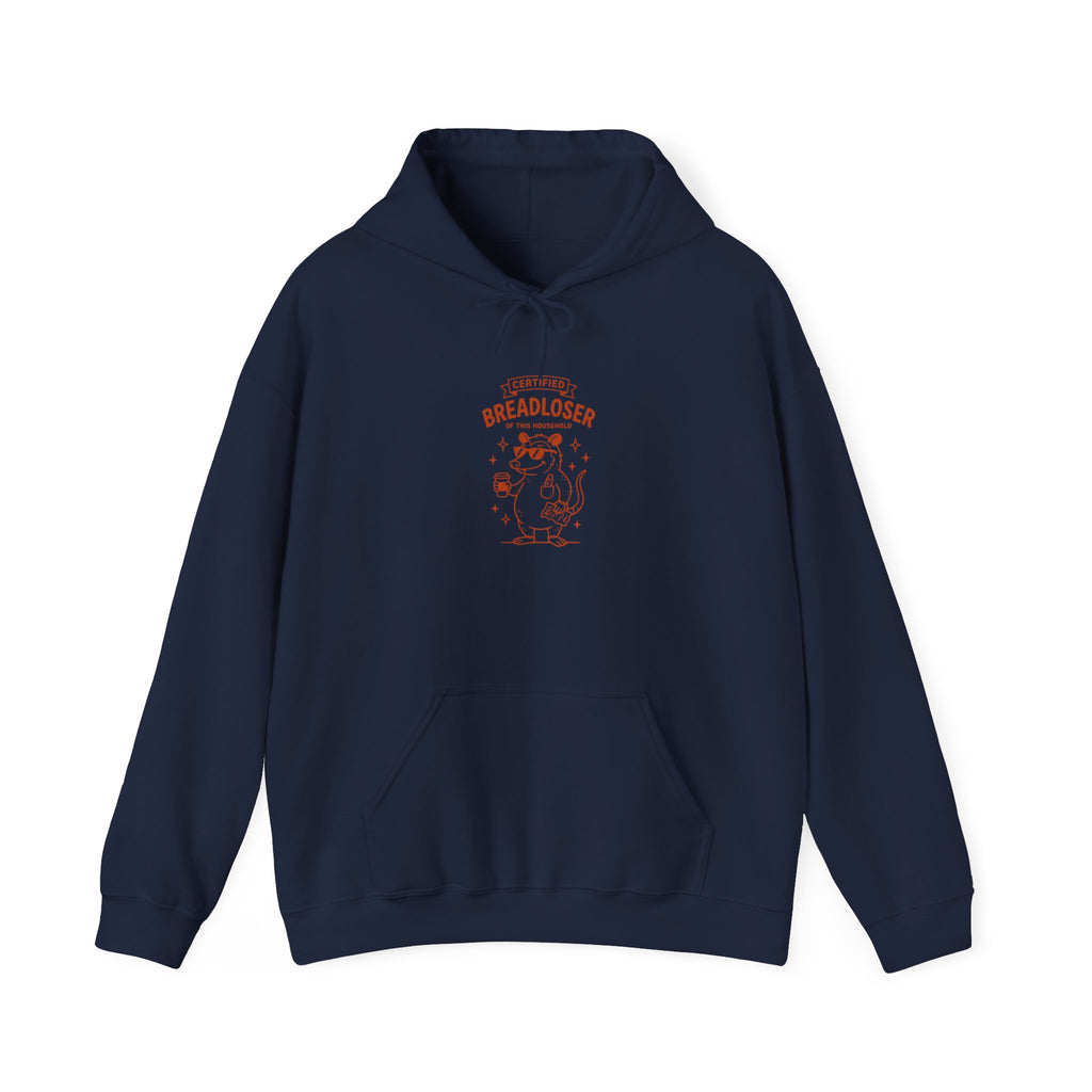 PRIMARY BREADLOSER hoodie | burnout humor doodle, awkward all-caps