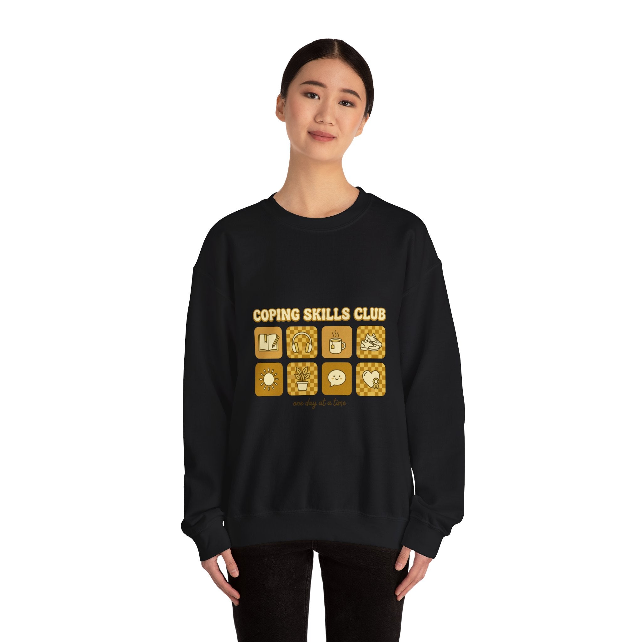Coping Skills Club Sweatshirt | Mental Health Awareness, Green Ribbon