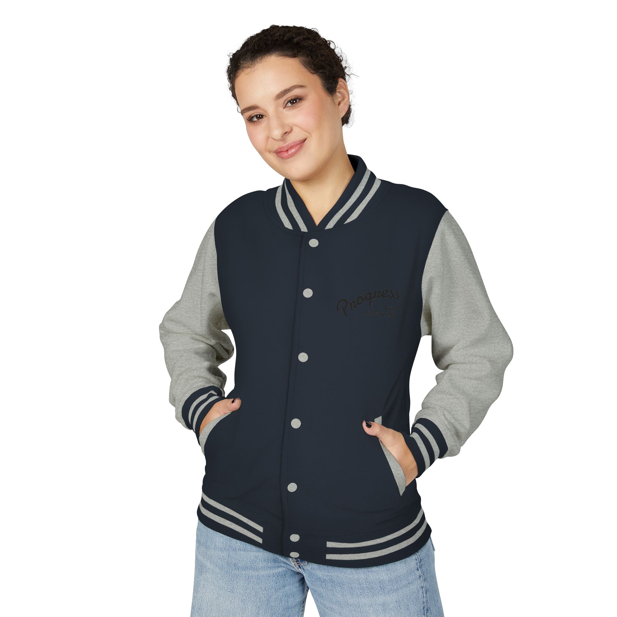 Letterman Jacket – Minimalist Black & White Varsity Bomber
