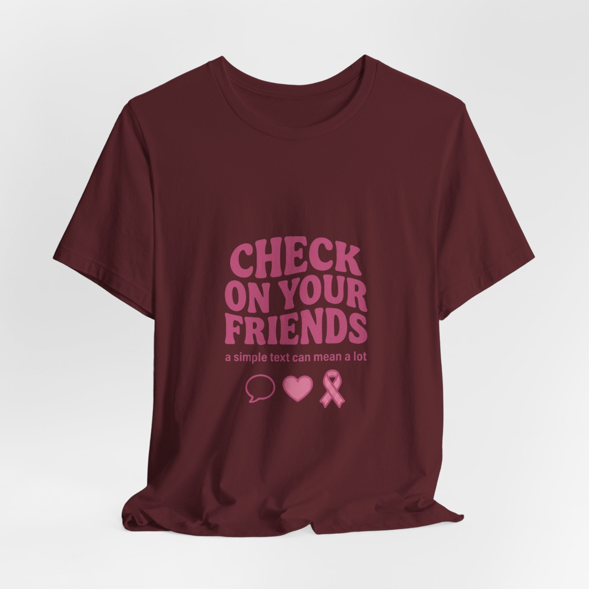 Check On Your Friends Tee | Mental Health Awareness, Green Ribbon, Support