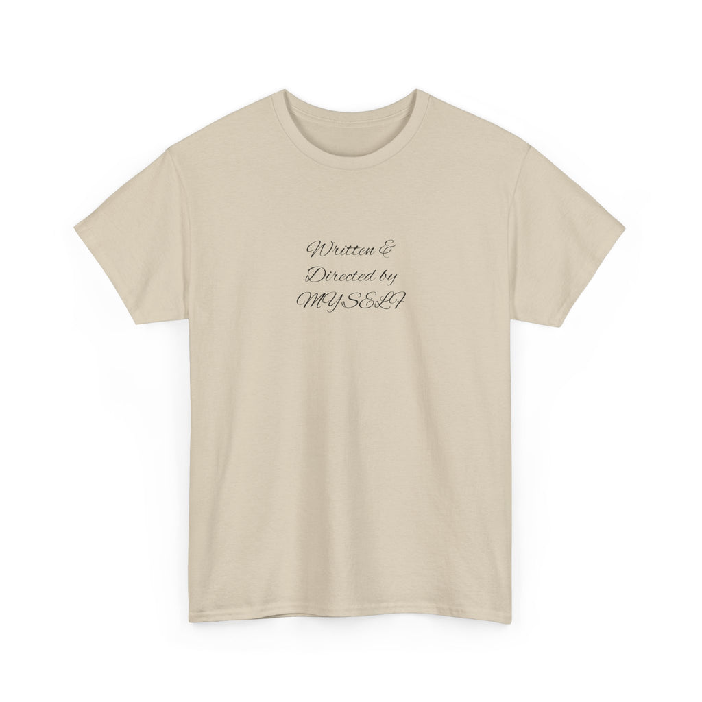 White Script Tee — "Whatever is Dressed On, MUSCLE" Minimalist Cotton T-Shirt