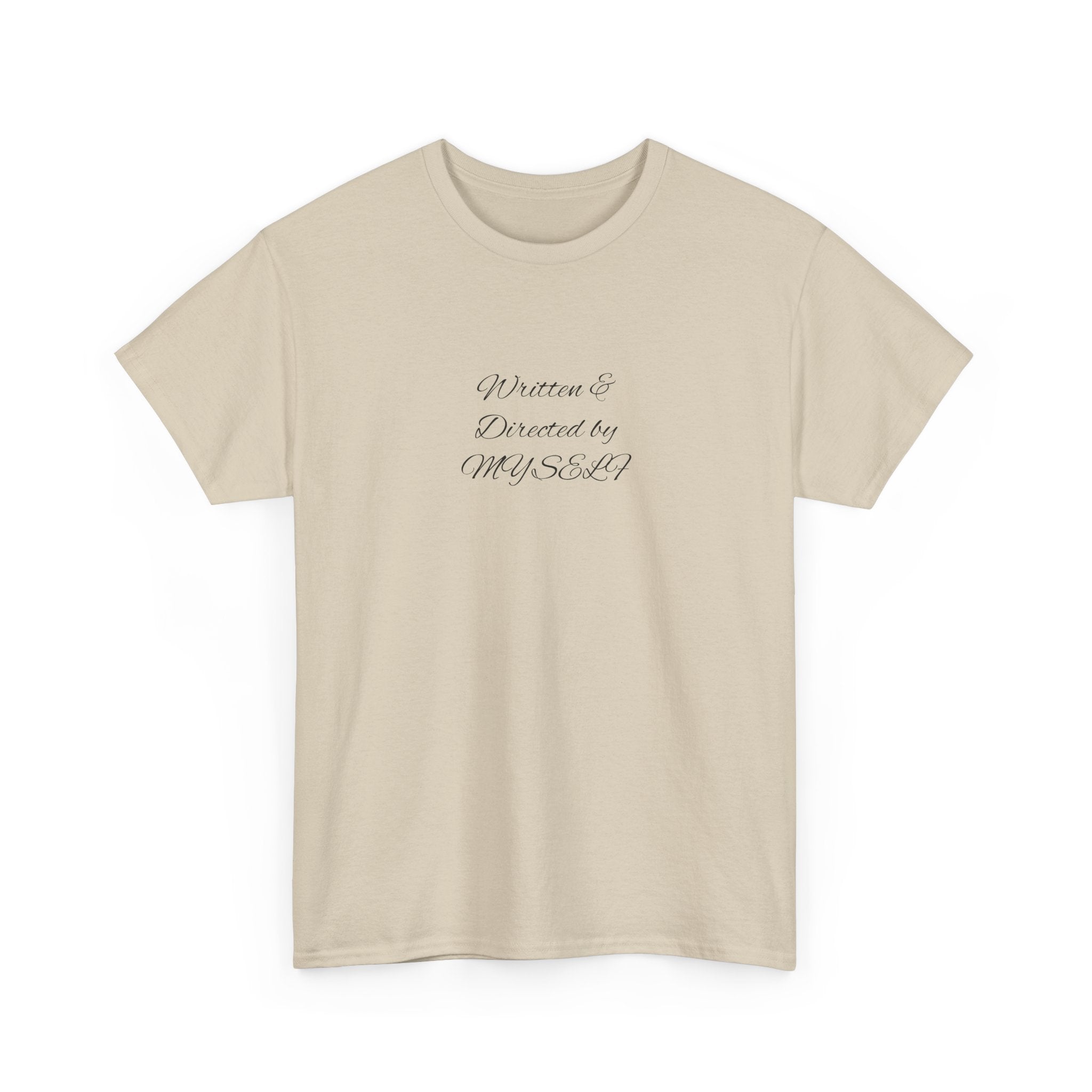White Script Tee — "Whatever is Dressed On, MUSCLE" Minimalist Cotton T-Shirt