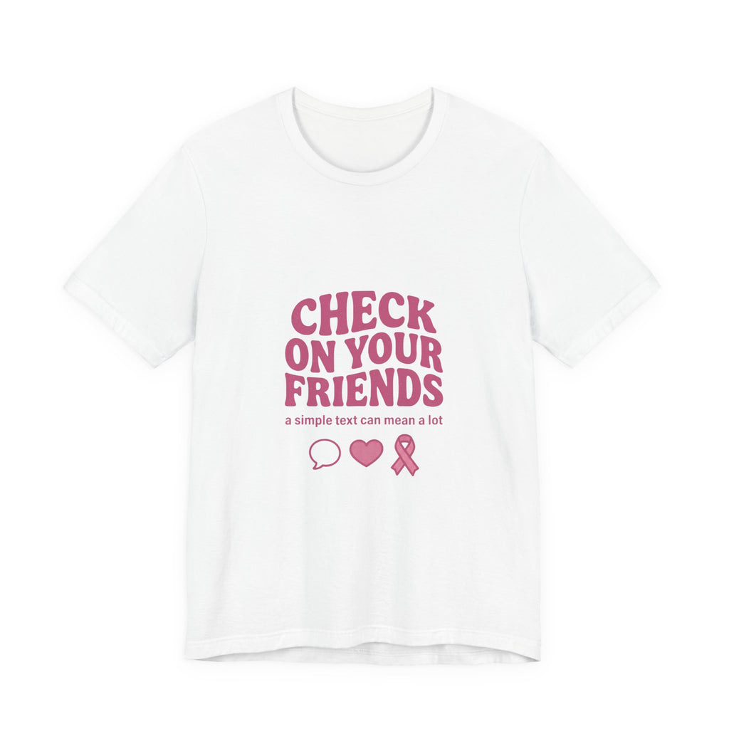 Urbania Check On Your Friends T-Shirt – Mental Health Awareness, Green Ribbon, Support