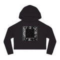 Urbania QR Code Graphic Cropped Hoodie — Techy Geometric Womens Hooded Sweatshirt