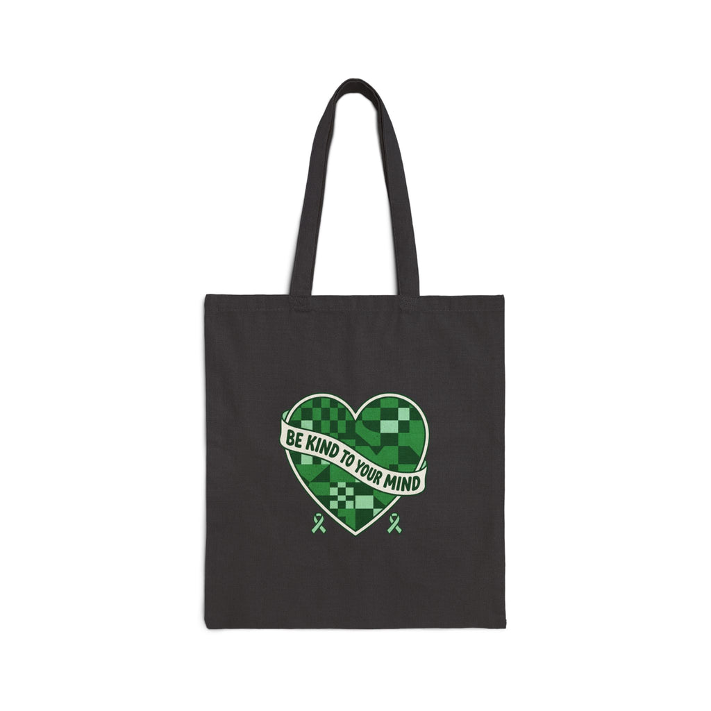 Urbania Be Kind To Your Mind Tote Bag – Mental Health Awareness, Green Ribbon, Reusable