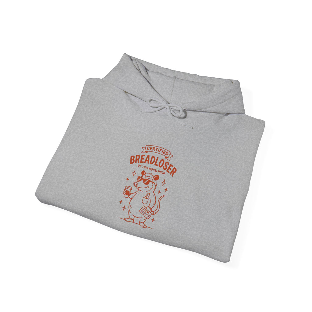 PRIMARY BREADLOSER hoodie | burnout humor doodle, awkward all-caps